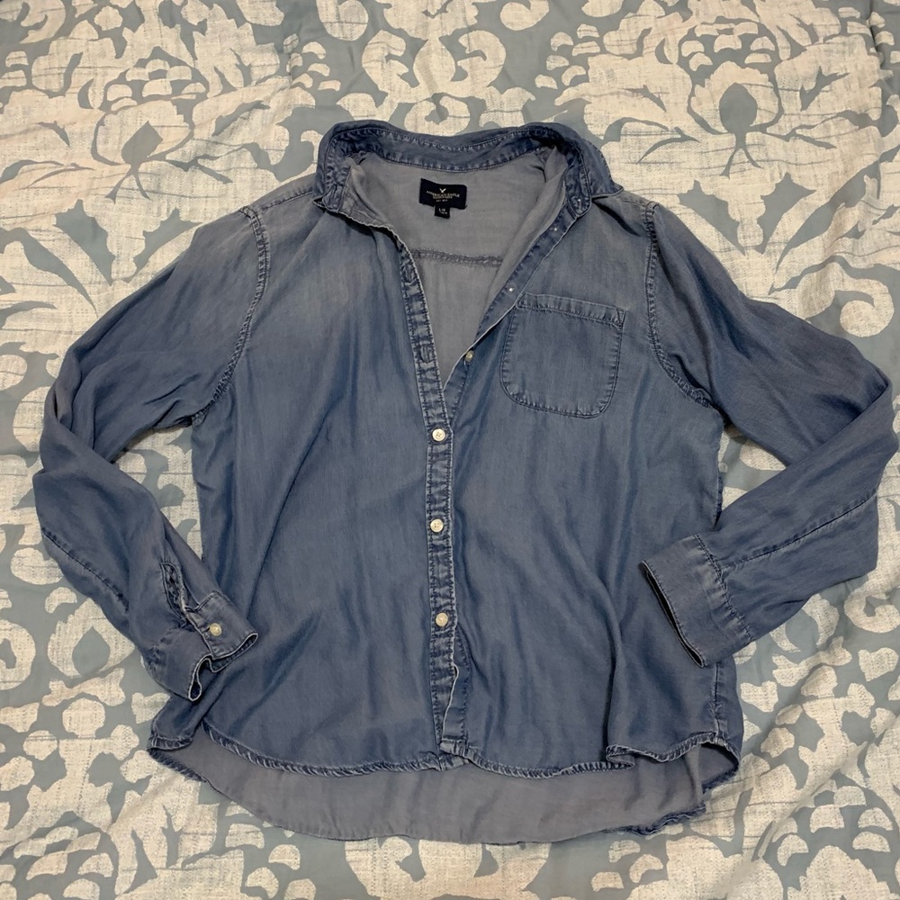 American Eagle Denim Button Up Shirt